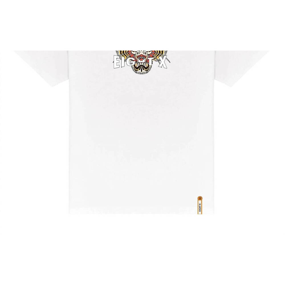 NEW EIGHT X men's feline graphic t-shirt in white